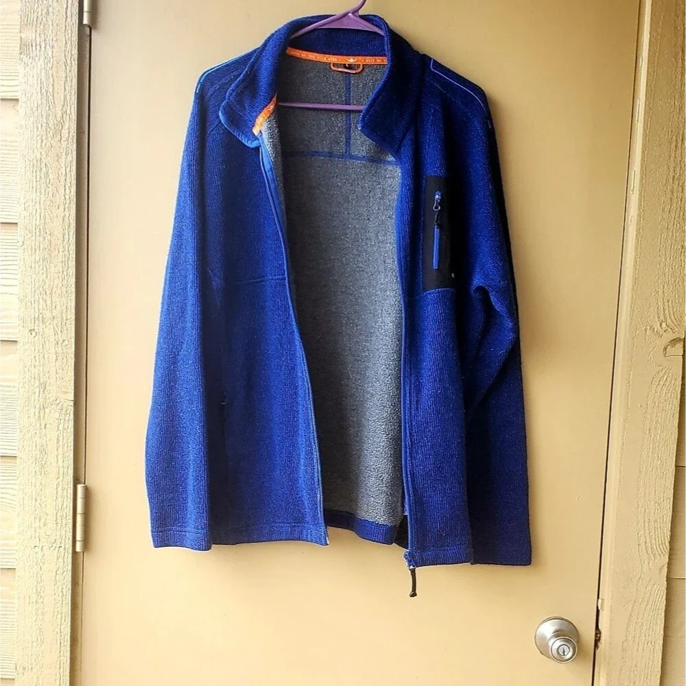 Mens Blue Kaikkialla Wool Zip up Jacket
